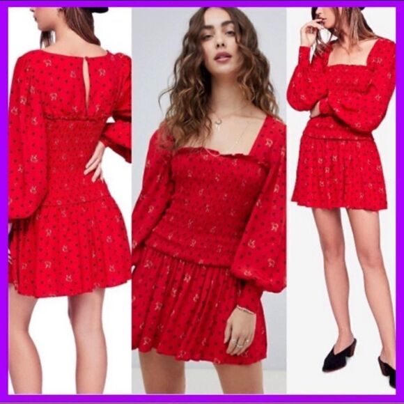 Free People Dresses & Skirts - FREE PEOPLE TWO FACES PRINTED MINI DRESS RUBY M